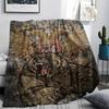 1PC Russian Double Print Flannel Blanket, High quality Comfortable for All Seasons, Home Decor, Warmth and Comfort, Perfect for Christmas Gifts138