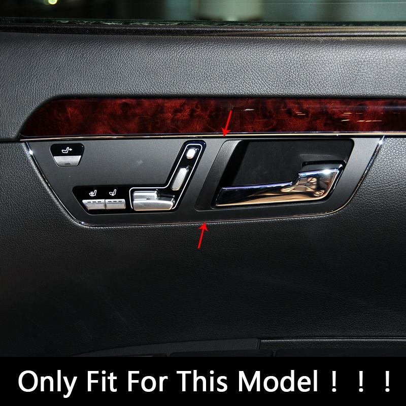 For Mercedes Benz S Class 2008-2013 Car Inner Door Wrist Handle Bowl Frame Decoration Cover Sticker Trims Interior Accessories