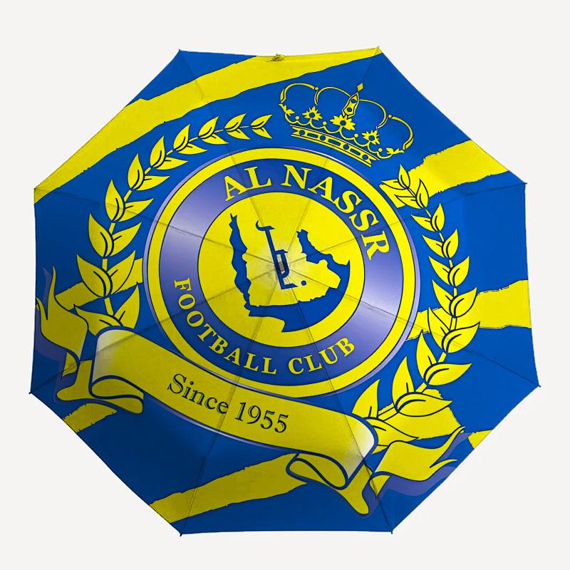 Al Nassr FC, Football Club- Automatic Opening and Closing, 8-rib Structure Portable Umbrella, Suitable for Men and Women in All Seasons - Pe
