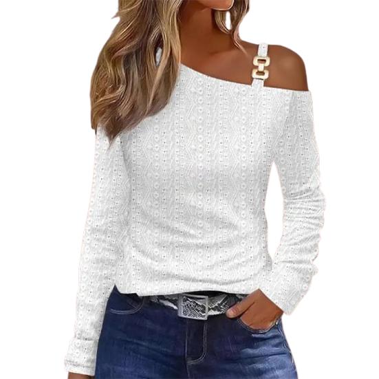 Dámská halenka s dlouhým rukávem Košile Jednobarevné pulovry Trička Sexy bez ramen Y2k Top
