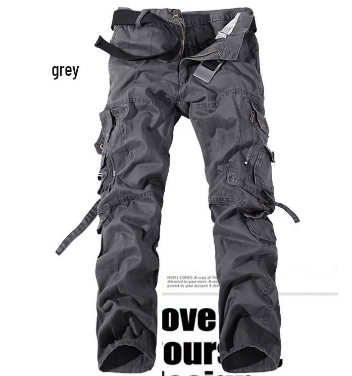 Herren Casual Multi-Pocket Washed Arbeitshose, Übergröße, Outdoor-Stil, Europäisches und Amerikanisches Design