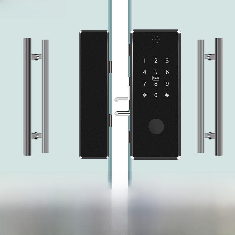 Punch-Free Glass Door Smart Lock: Remote-Controlled Fingerprint Lock for Single & Double Doors