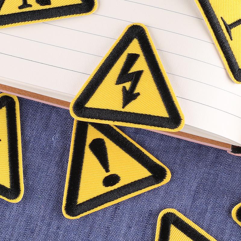 Firefighting Triangle Embroidered Patch - Sew-on Fabric Emblem for Clothing Accessories