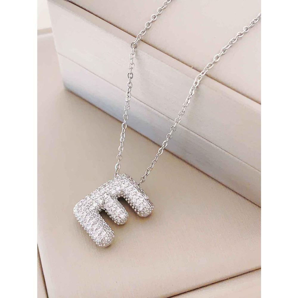 Necklace Female English Alphabet Necklace Female Hip Hop Full Zircon Delicate Clavicle Chain Personality Necklace