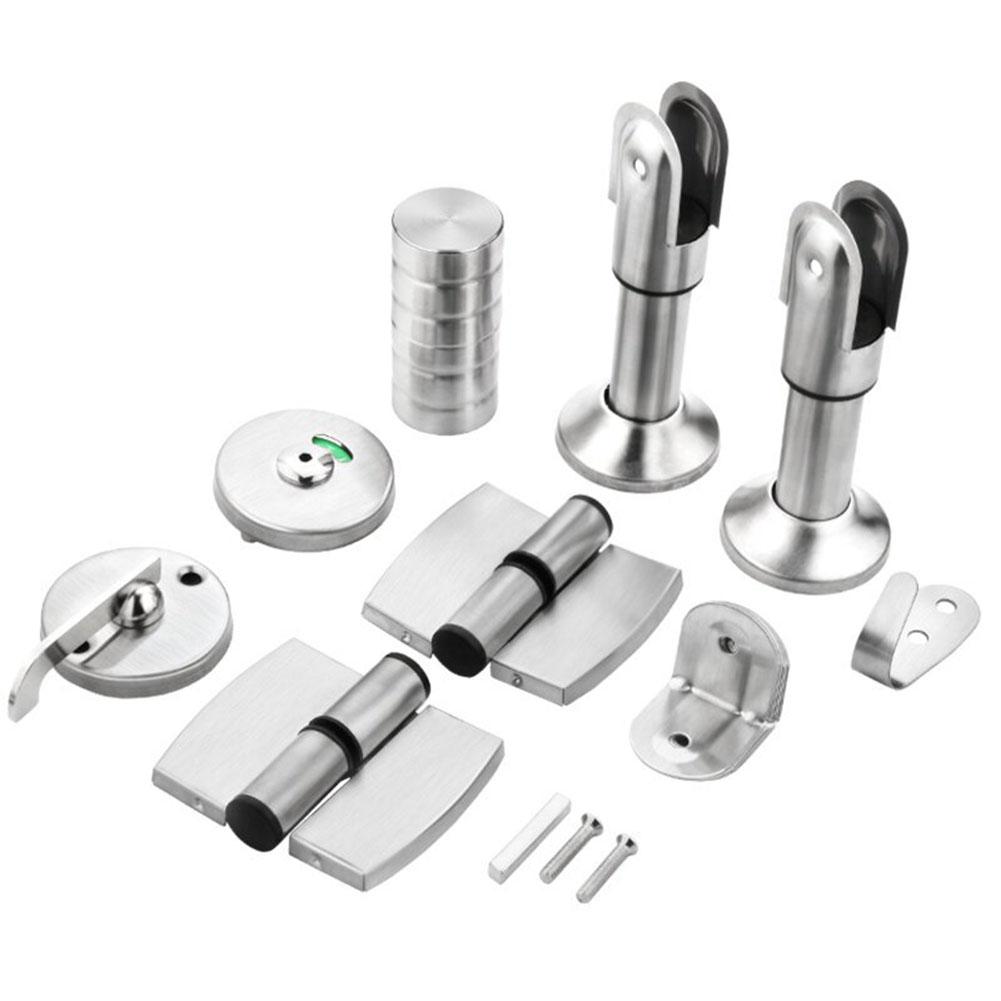 Toilet Partition Door Hinge Public Toilet Partition Bracket Stainless Steel Hinge Partition Bracket Hook Door Lock Hardware Set