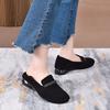 Casual Flat-bottomed Rhinestone Autumn New Doll Shoes First Layer Cowhide One Shoe Two Wear Lazy Shoes