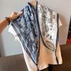 Old Money Wind Chain Cashew Flower Cotton and Linen Silk Scarf Women's Neck High-end Triangular Scarf Neck Jewelry Literary Headband Bag Headscarf