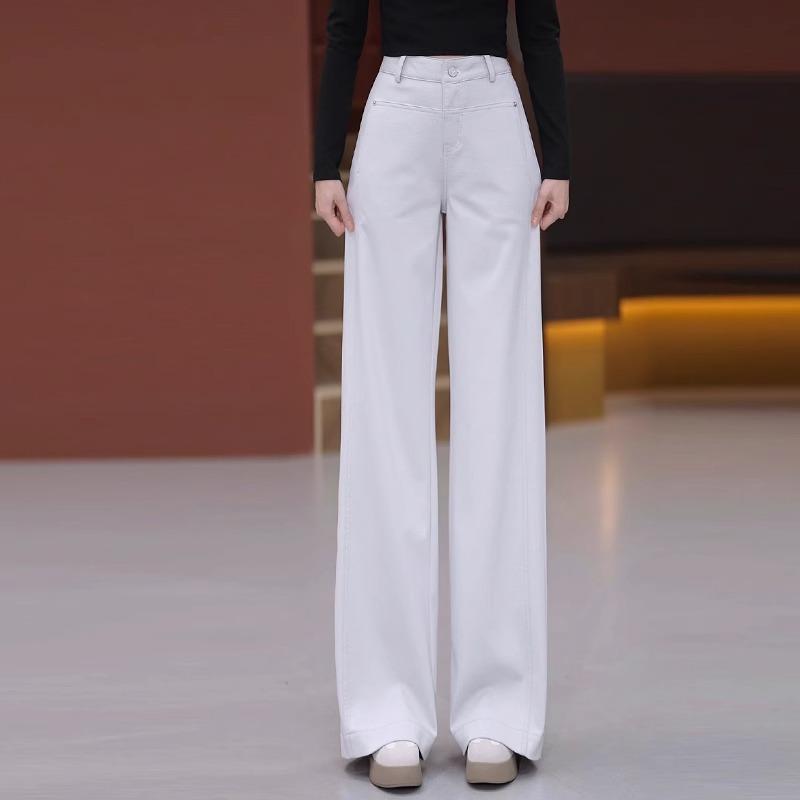 

Светло-желтые женские джинсы прямого кроя для похудения, повседневные, весна/лето 2025 M (95-105 jin) белый