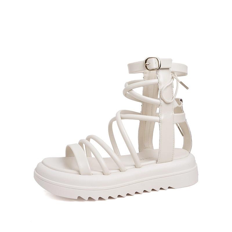 Korean Roman sandals women's 2025 summer new platform explosion + shoes ins wind wear fashion beach sandals