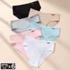 6Pcs Women Panties Breathable Underwear Comfort Girls Briefs Solid Panty Soft Cotton Underpants Sexy Mid-Waist Female Lingerie