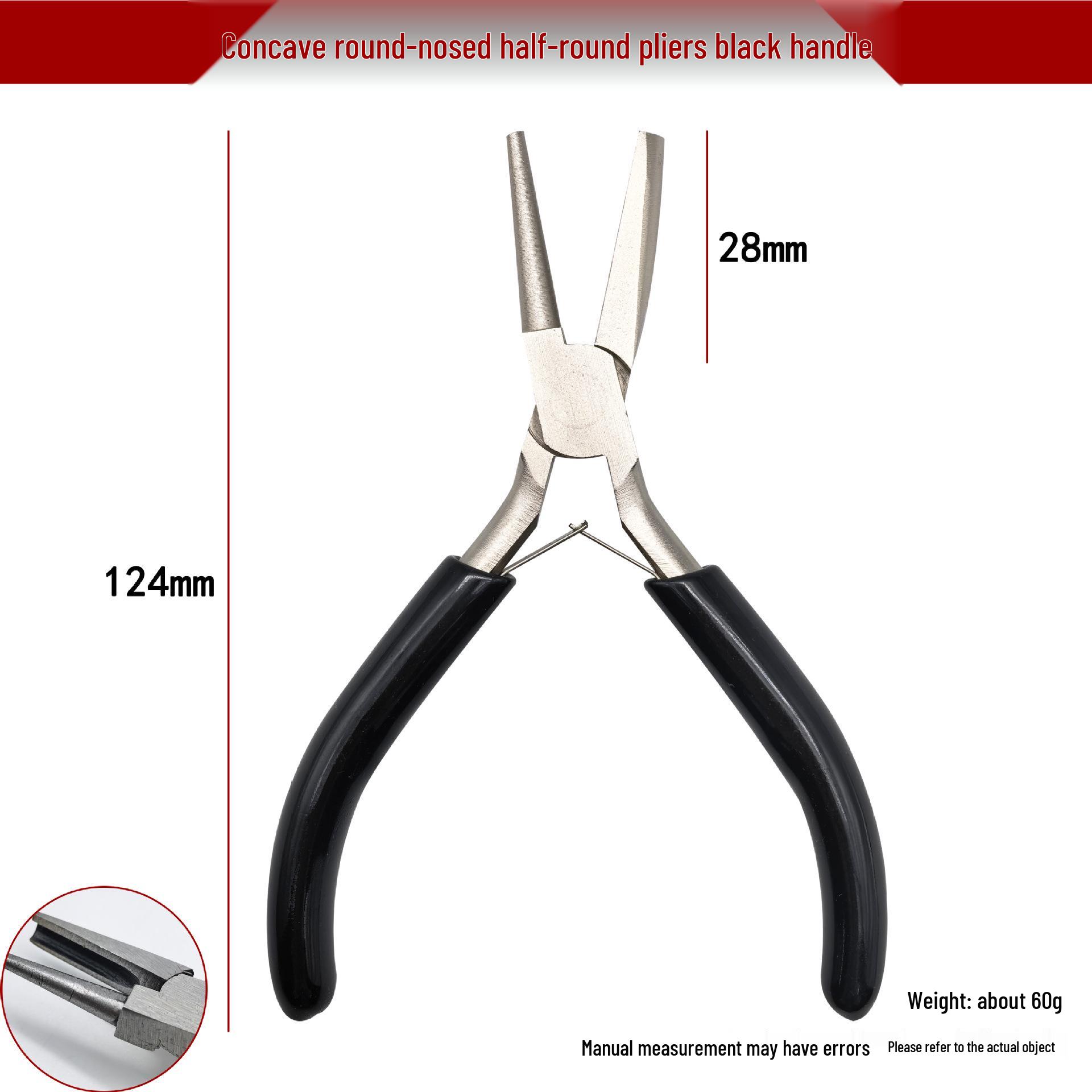 Concave Round Nose Half-Round Needle Nose Pliers for DIY Jewelry and Wire Wrapping