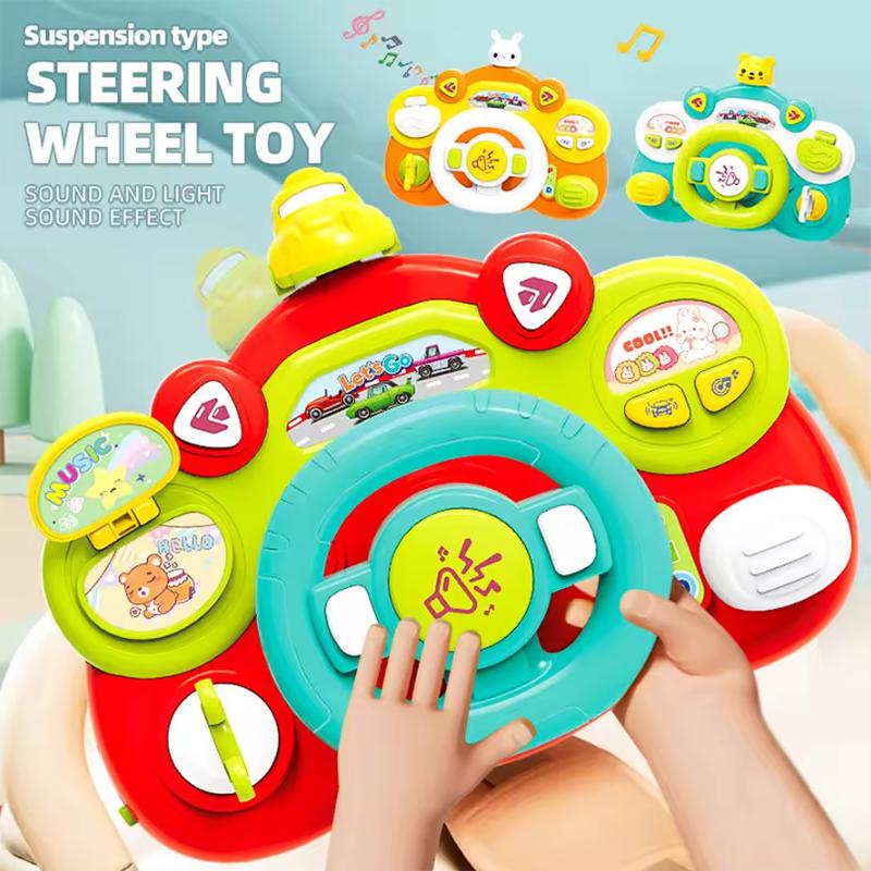 Children'S Early Education Multifunctional Steering Wheel Toy Cute And Fun Simulation Car Driving Music Puzzle Toy