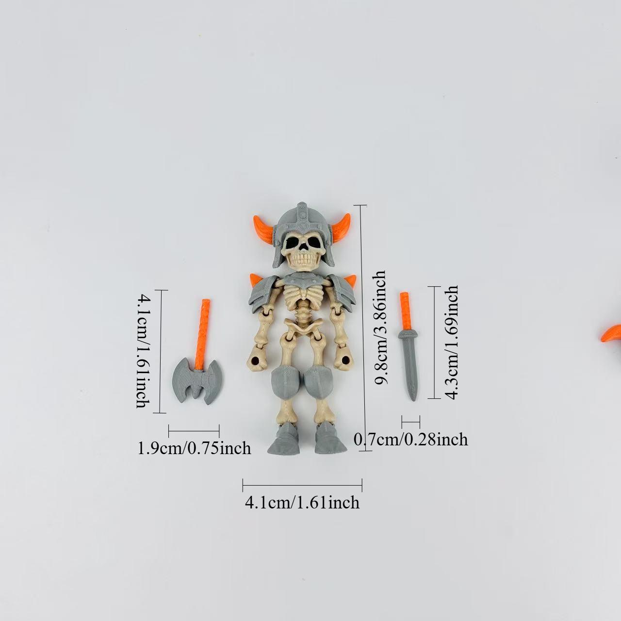 Фигурка скелета, напечатанная на 3D-принтере, многосуставный подвижный скелет, подвижная фигурка, 3D-печатная игрушка для коллекции школьницы