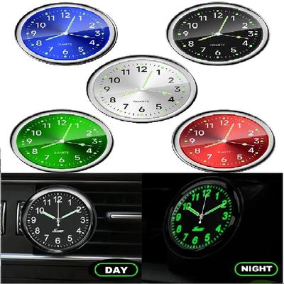Luminous Quartz Analog Car Dashboard Clock - Stick-On, Decorative, Time-Telling, Easy-to-Read, Night-Vision Compact Amagi