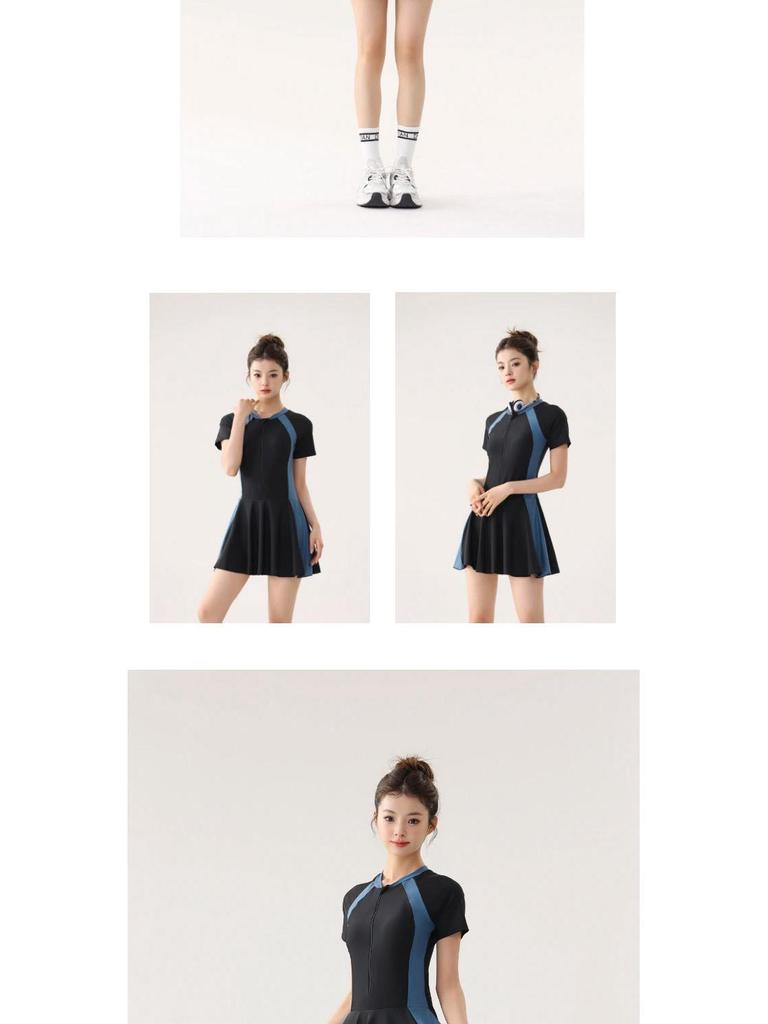 2025 Women's Skirted One-Piece Swimsuit: Sporty, Stylish, Slimming, Quick-Dry, Perfect for Vacation