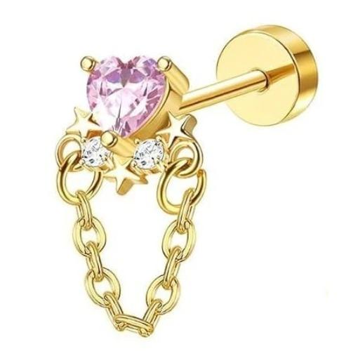 Bobisty 1PC Cartilage Earring Stud for Women Surgical Steel Flat Back Earrings Hoop Flower Snake Shape Helix Piercing Jewelry