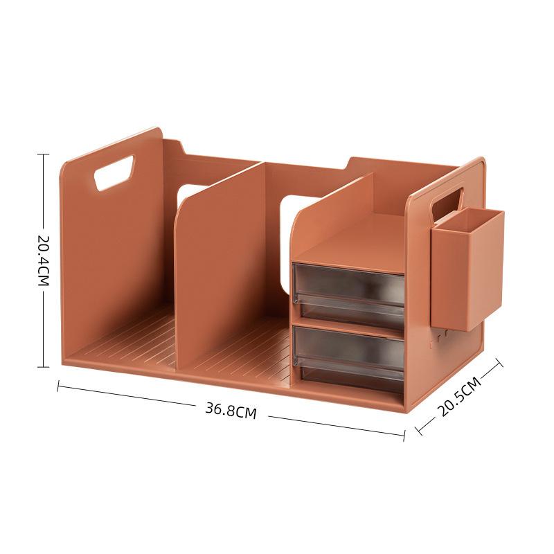 

Drawer Book Stand Storage Rack, Student Bookshelf Desktop Storage Panel Storage Box