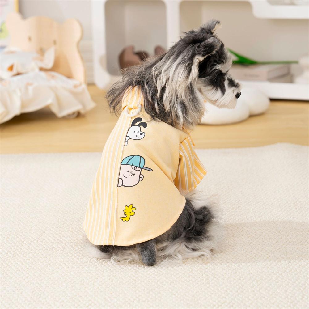 Newest Puppy Dog Striped T Shirt with Buckle Autumn Summer Pet Clothes for Small Dogs Chihuahua Pinscher Shirts mascotas Vest