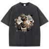 Oversize Baumwoll-T-Shirt Unisex Vintage Cheers Gewaschenes T-Shirt Grafik-T-Shirt Lässige Streetwear Harajuku Oberteil