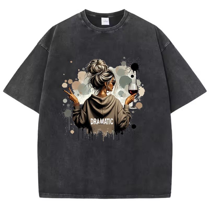 Vintage Washed TShirt Sunflower Butterfly Print Tee Loose Fit Retro Streetwear for MenWomen Casual Daily Wear Trendy Summer S