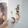Flower Vase Holder Wooden Ornament Home Accessories Creative Glass Tube Refrigerator Magnet Decor for Auto Interior Plant