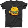 Süßes Katzen-Hamburger-T-Shirt Sweatshirt Hoodie Tanktop für Herren Damen Kinder Schwarz