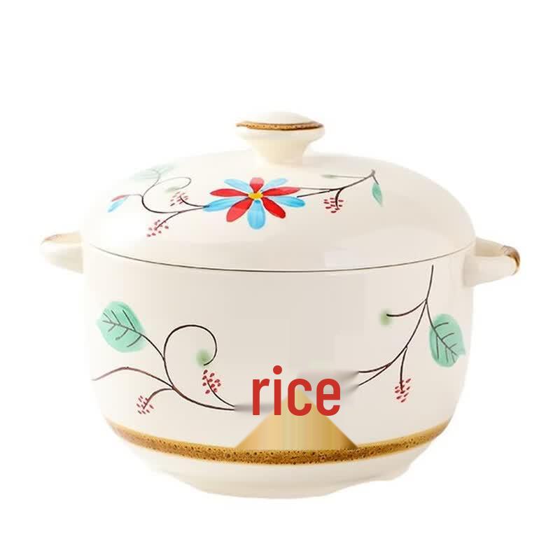 ZISIZ Japanese Style Ceramic Double Boiler Stew Pot