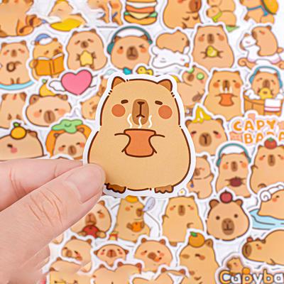 50 Stück Niedliche Cartoon Capybara Graffiti Aufkleber Kreativ Lustig Mode Dekorativ Sammelalbum Klebrig Handy Kinderaufkleber