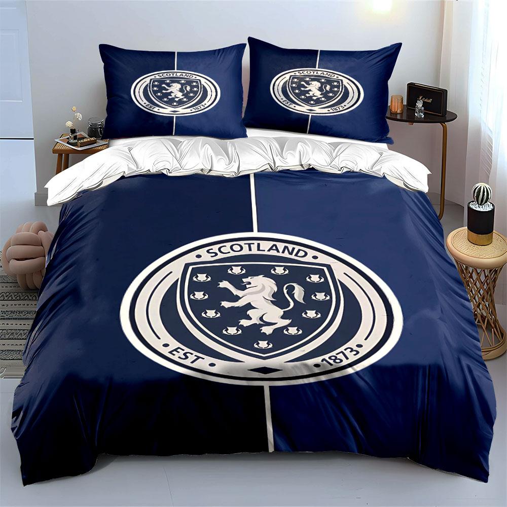 Set Biancheria da Letto Emblema Scozia Set Copripiumino Copripiumino Federe (1 * Copripiumino 2 * Federe, senza piumino)