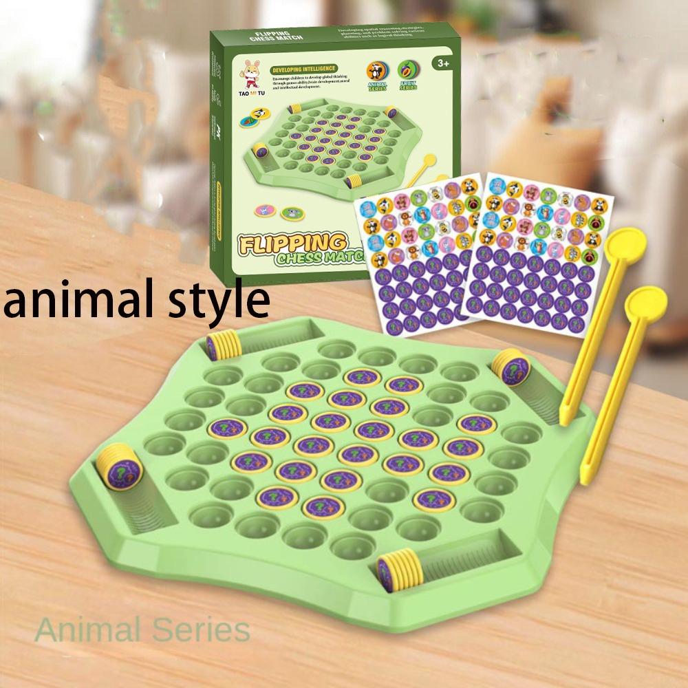 with 60 Patterned Cards Memory Flip Chess Fruit Flip Memory Game Animal Flip Chess