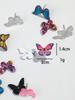 New 3pair/set Glitter Butterfly Acrylic Mini Stud Earrings for Women Girls Cute Colorful Moth Earring 2025 Holiday Jewelry Gift