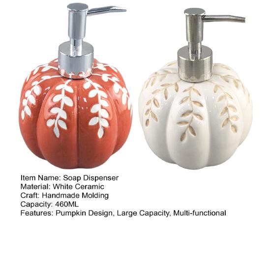 2Pcs 460ML Halloween Pumpkin Liquid Soap Dispenser Shampoo Body Hand Wash Shower Gel Facial Cleanser Container Bathroom Refillable Empty Press