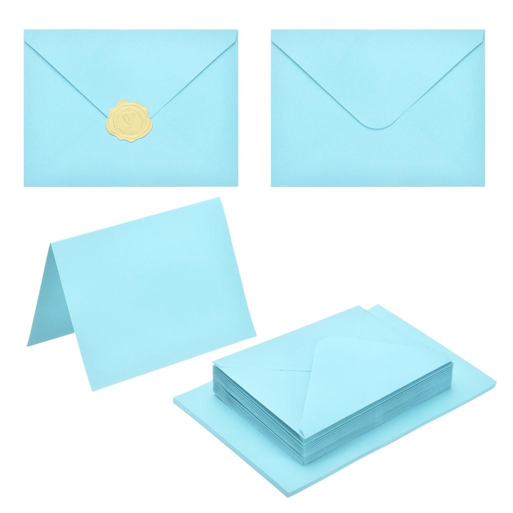 20Sets 4x6 Blank Cards and Envelopes V Flap A6 Envelopes with Cardstock & Gold Stickers for Greeting Cards Wedding Invitations