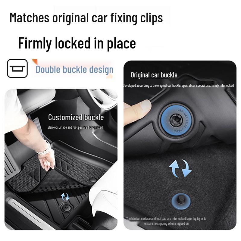 TPE Car Floor Mats for Buick LaCrosse 09-25 Models - Double Layer, Half-Surround, Luxury Starry Sky Design.