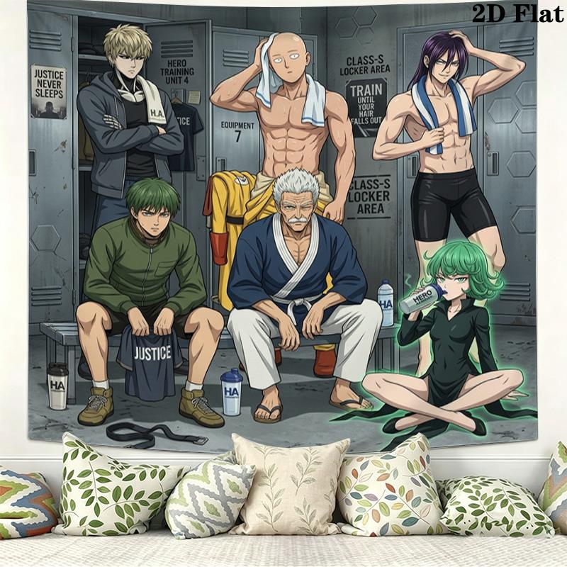 Onepunch Man Wandteppich Ästhetisches Wandbehang Gedruckter Stoffdecke Dekorative Wandteppiche Für Schlafzimmer Wohnzimmer Heimdekoration