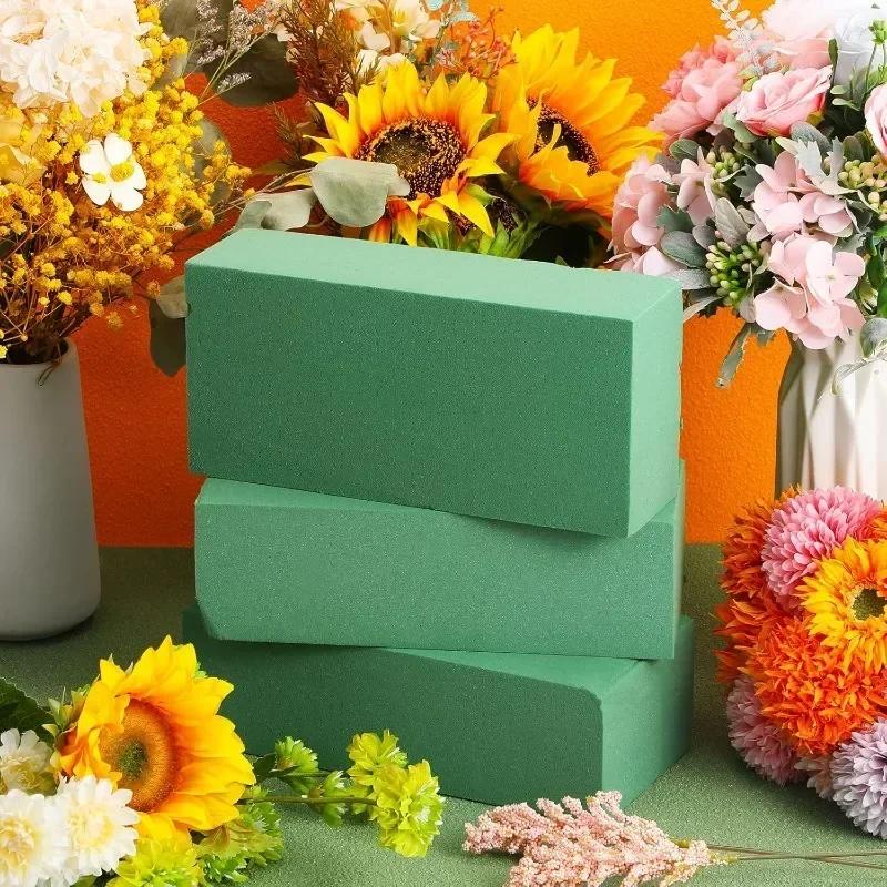 6/1 Stück Quadratische Floral Moossteine Künstlicher Trockener Nasses Blumenmodder Blumensteckmasse Blöcke Grüner Schwamm für Floristenbedarf