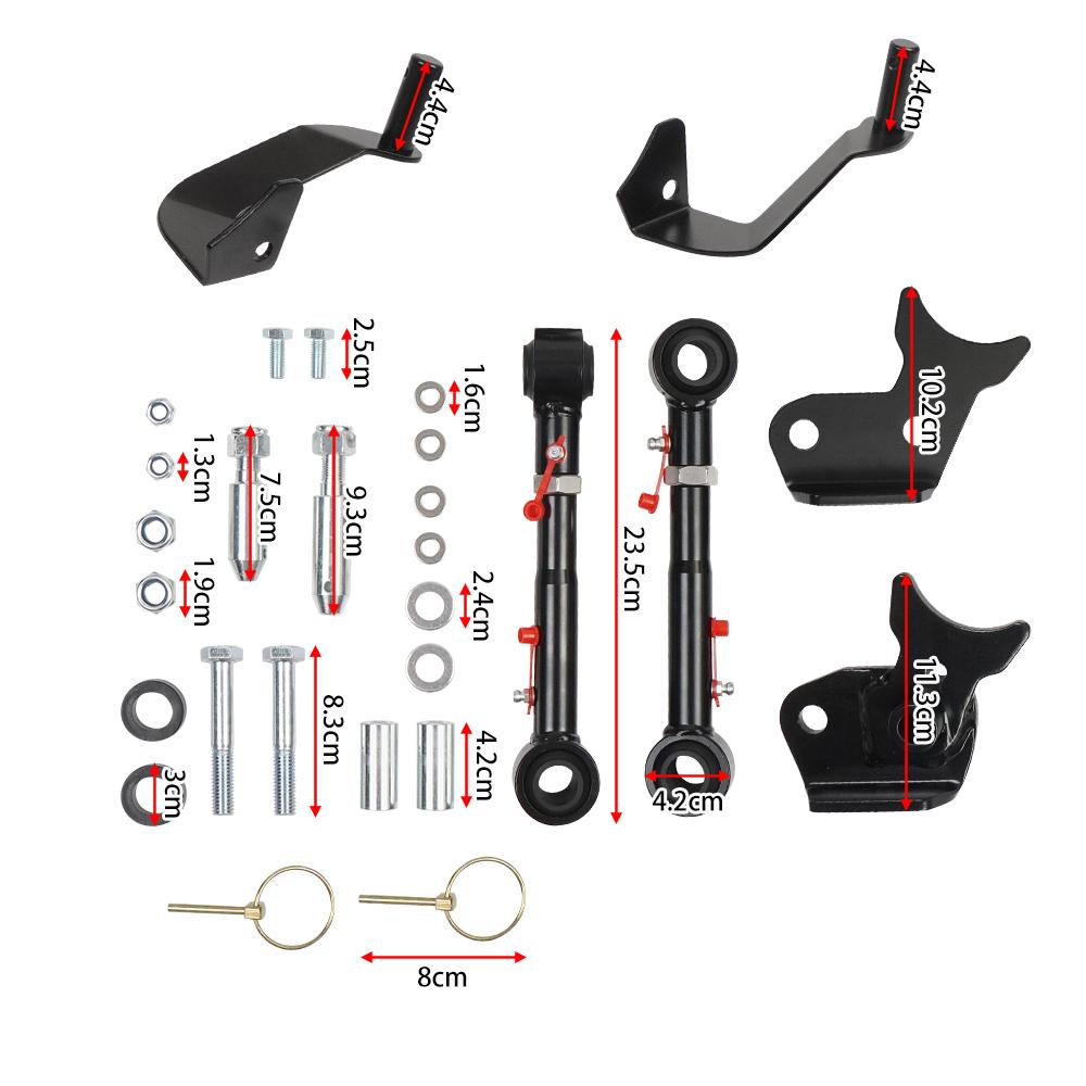 2,5"-6" Höherlegung Verstellbar Vordere Stabilisatorstrebe Schnellverschluss Schwarz Für Jeep 2019+ Wrangler JL PRC-1010-BK