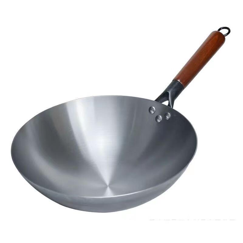 Wutuo 38cm Stainless Steel Round Bottom Wok Set