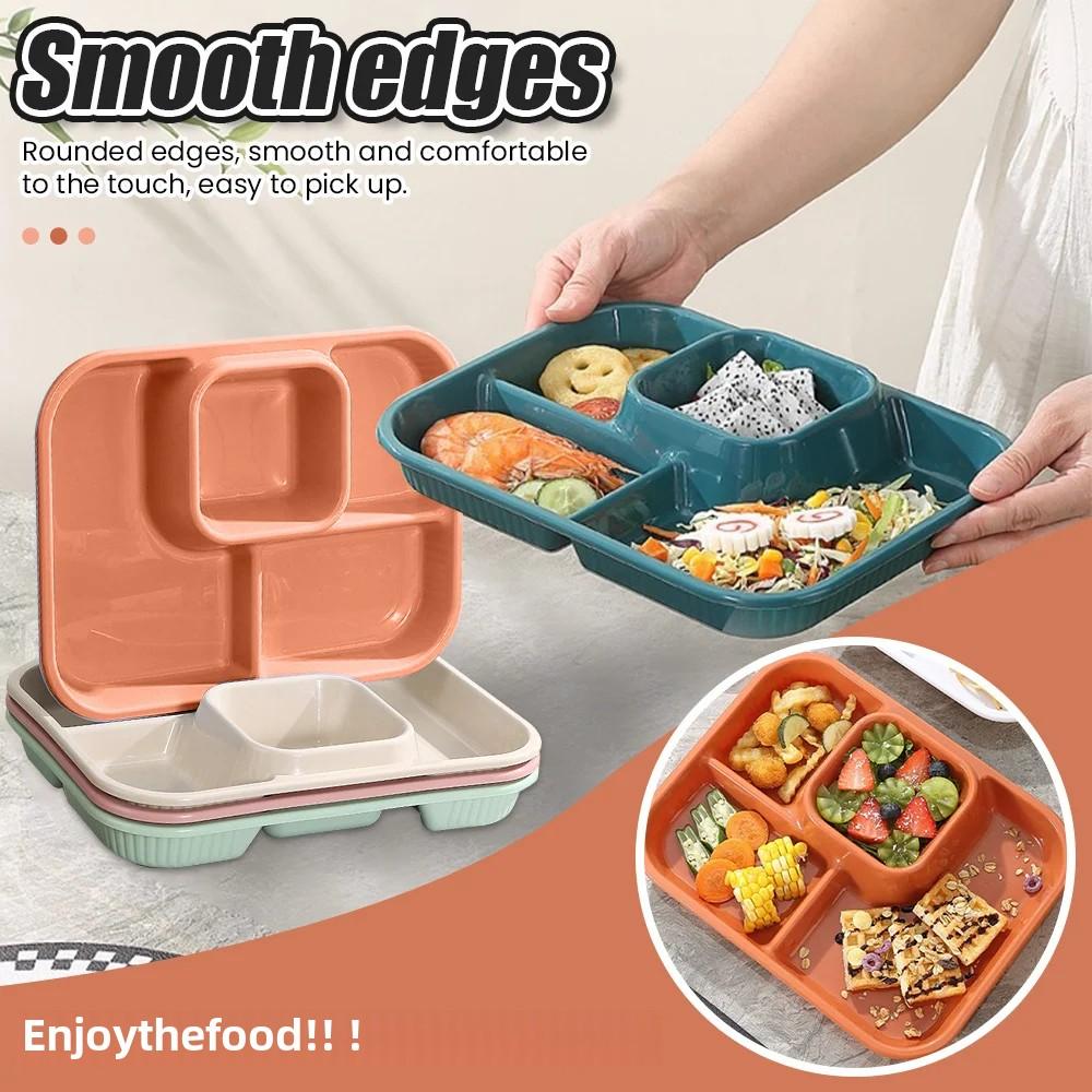 Plastic Divided Plate Children's Home Fat Reduction Plate School Canteen Ration Can Be Microwave Separated Fast Food Plate