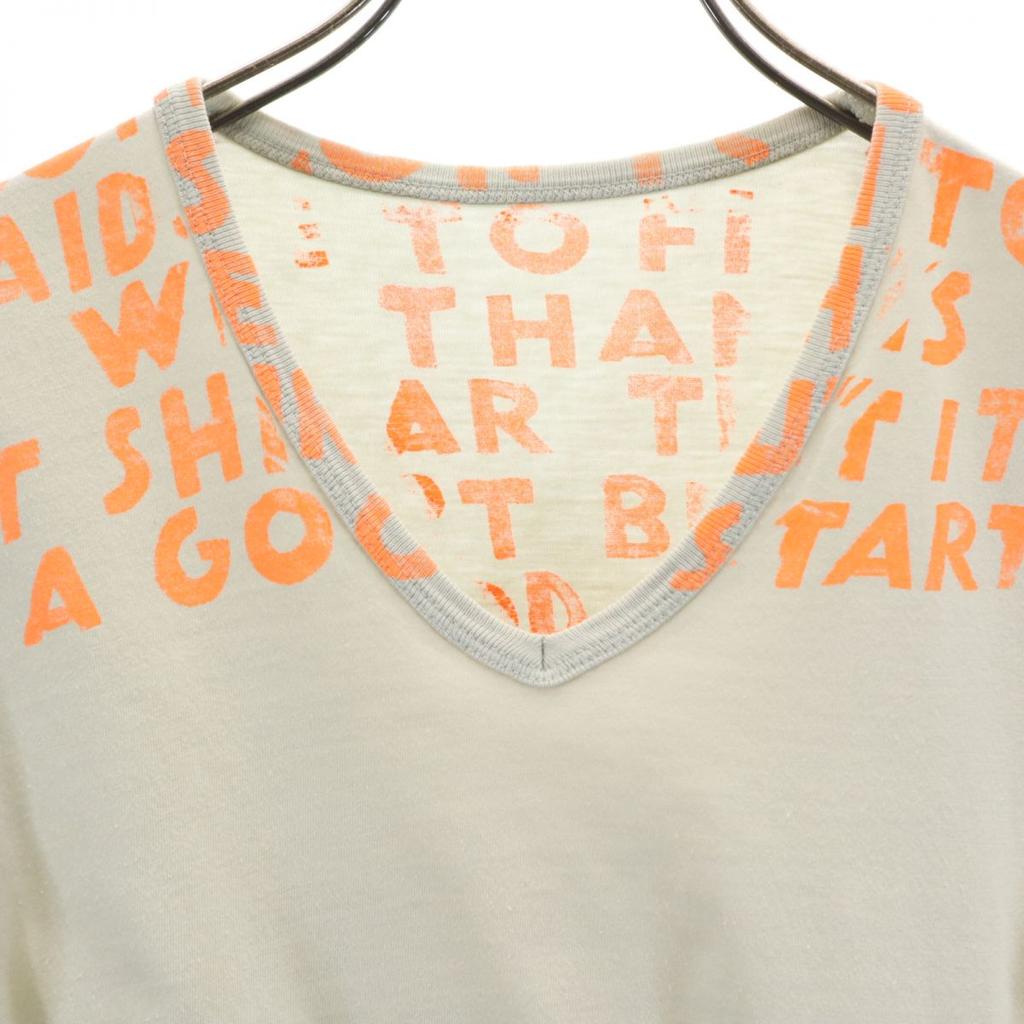 MARTIN MARGIELA Made In Italy Kokonoe Period AIDS T Print Short Sleeve V Neck T-shirt Men's Used