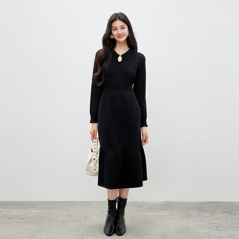 Qiu Shui Yi Ren Elegant Peter Pan Collar Fishtail Dress