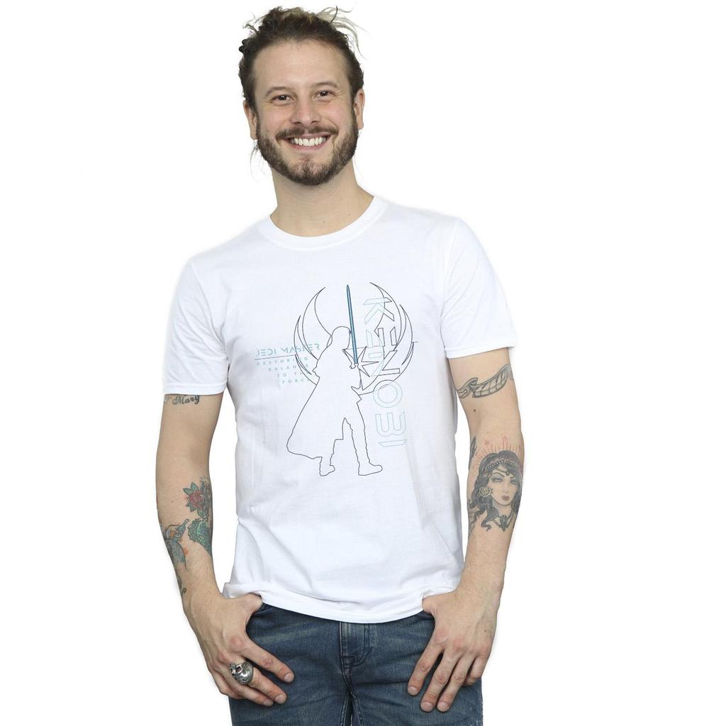 STAR WARS Mens Obi-Wan Kenobi Jedi Master Balance T-Shirt