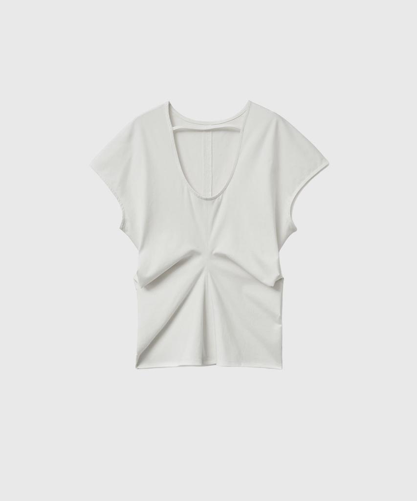 GENERALIDEA Back Point Draped T-Shirt [Off White] / Gf2Lts524