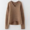 Sinuofude Women's V-Neck Lamb Wool Blend Knit Sweater