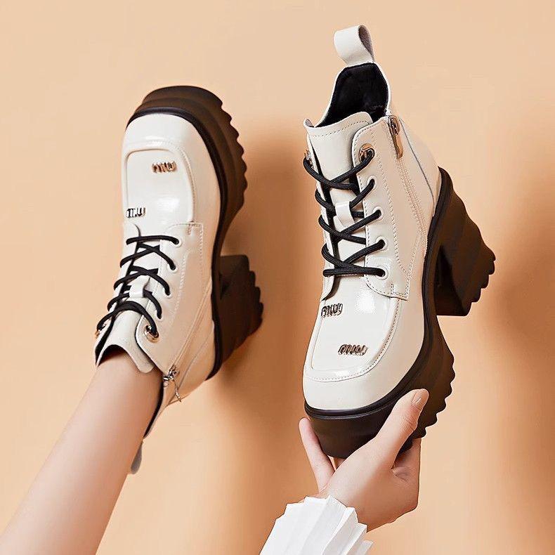 National Ankle Boots: Velvet & Suede Embroidered, Genuine Leather, Height-Boosting, Retro Martin Style for Autumn/Winter.