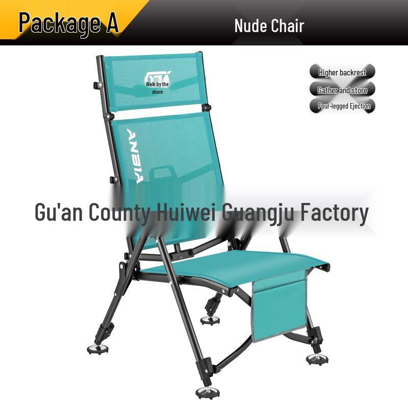 European-Style All-Terrain Fishing Chair: Portable, Lightweight, Fully Foldable, Dual-Use for Sitting and Lying.