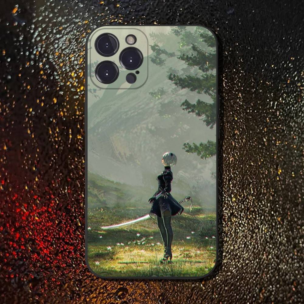 Game Nier Automata Phone Case For iPhone 16,15,14,13,12,11 Plus,Pro Max,XS,X,XR,SE,Mini,8,7,Soft Silicone Black Cover