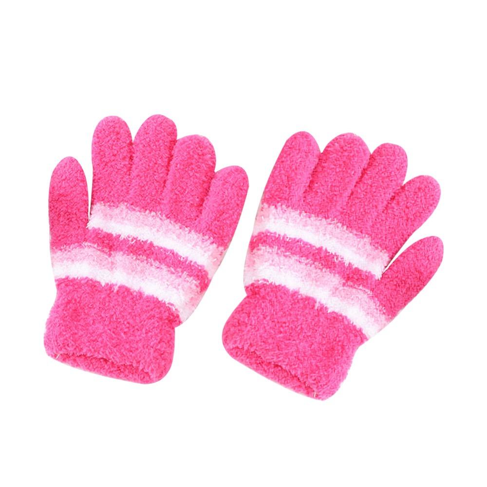 Cute Warm Kids Winter Gloves Windproof Full Finger Children Mittens Elastic Candy Color Baby Gloves for 6-9 Years Old Outdoor