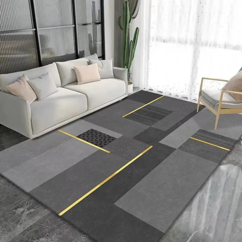 Nordic Geometric Gray Living Room Carpet Decoration Home Modern Luxury Sofa Side Lounge Rugs Non-slip Bedroom Coffee Tables Mat