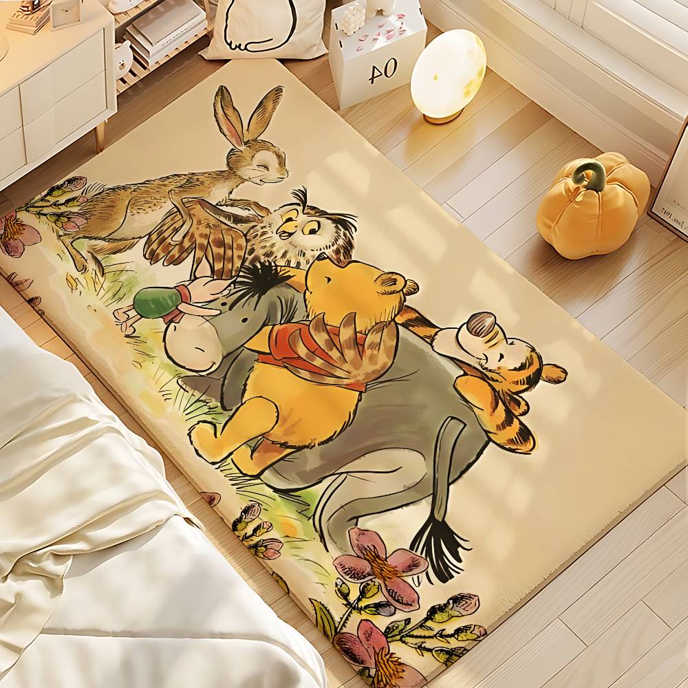 Cartoon W-Winnie The P-Pooh-S Carpet Bathroom Anti-slip Door Mat Home Decoration Mat Entrance Door Mat Scratch-resistant Door